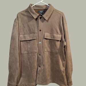 Forever 21 Tan Suede Shirt Jacket